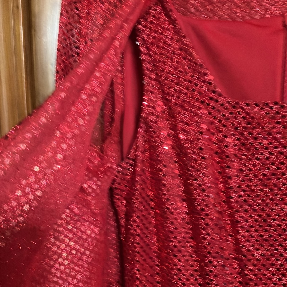 Long dress with jacket from fashion bug size 16 color red - Picture 4 of 5